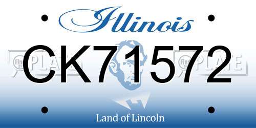 CK71572 Illinois License Plate