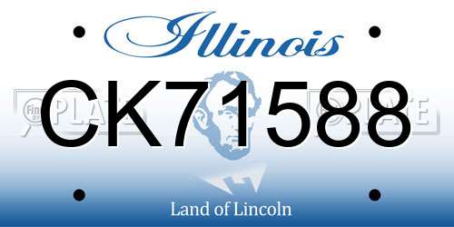 CK71588 Illinois License Plate