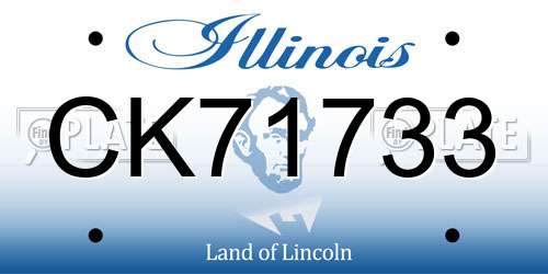 CK71733 Illinois License Plate