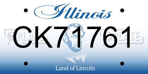 CK71761 Illinois License Plate