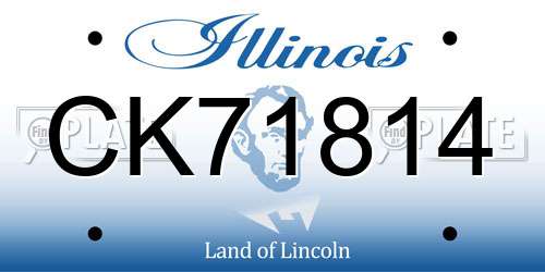 CK71814 Illinois License Plate