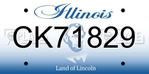 CK71829 Illinois License Plate