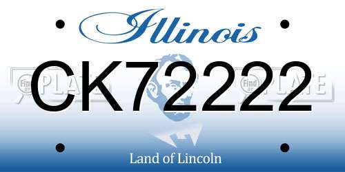 CK72222 Illinois License Plate