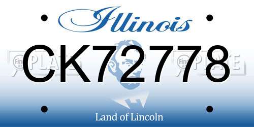 CK72778 Illinois License Plate