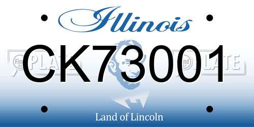 CK73001 Illinois License Plate