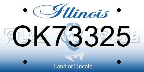 CK73325 Illinois License Plate