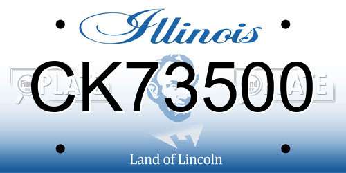 CK73500 Illinois License Plate