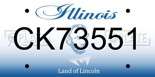 CK73551 Illinois License Plate