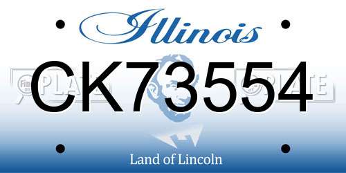 CK73554 Illinois License Plate