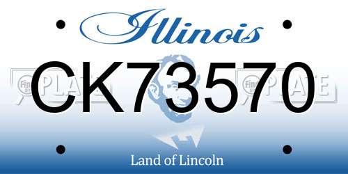 CK73570 Illinois License Plate