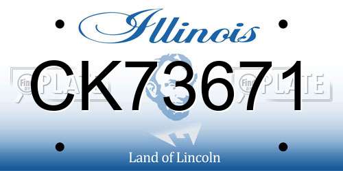 CK73671 Illinois License Plate