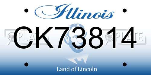 CK73814 Illinois License Plate