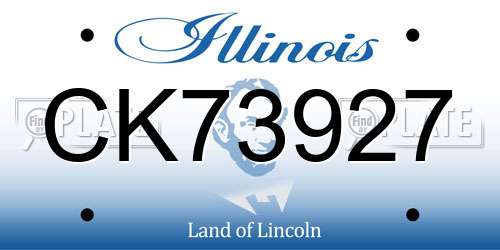 CK73927 Illinois License Plate