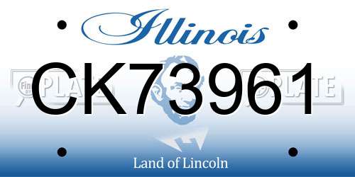 CK73961 Illinois License Plate