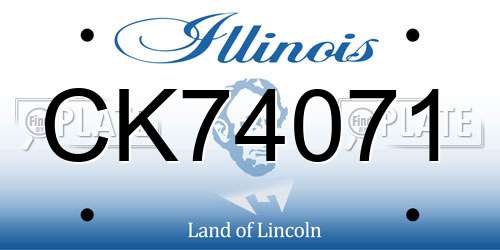 CK74071 Illinois License Plate