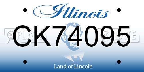 CK74095 Illinois License Plate