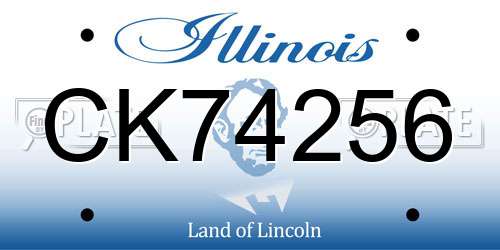 CK74256 Illinois License Plate