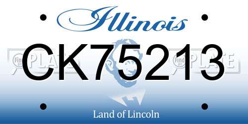 CK75213 Illinois License Plate