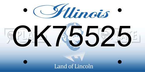 CK75525 Illinois License Plate