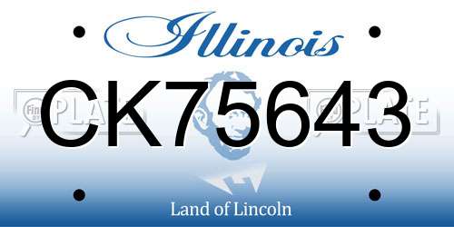 CK75643 Illinois License Plate