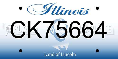 CK75664 Illinois License Plate