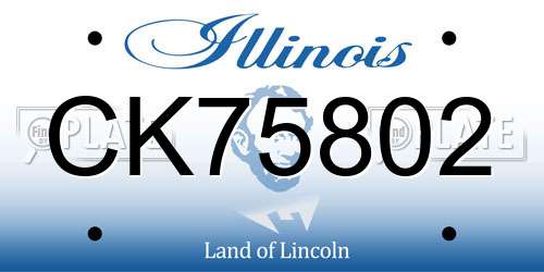CK75802 Illinois License Plate