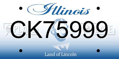 CK75999 Illinois License Plate