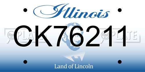 CK76211 Illinois License Plate