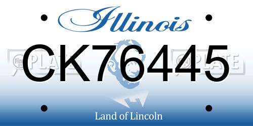 CK76445 Illinois License Plate