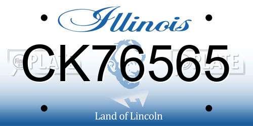 CK76565 Illinois License Plate