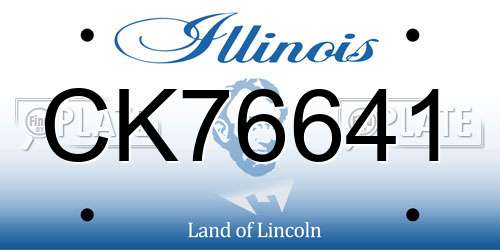 CK76641 Illinois License Plate