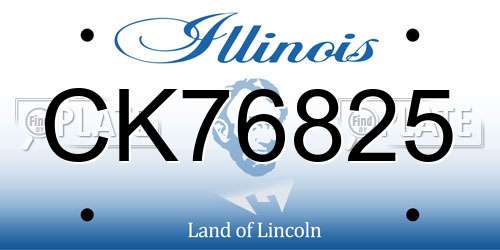 CK76825 Illinois License Plate