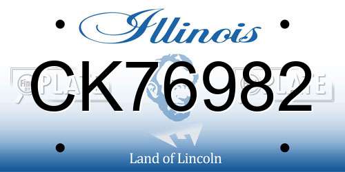 CK76982 Illinois License Plate