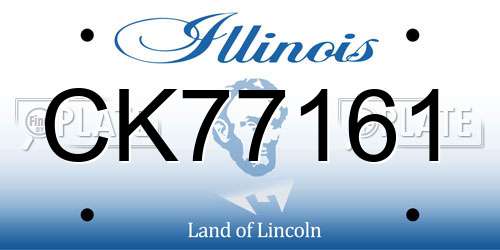 CK77161 Illinois License Plate
