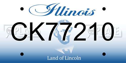 CK77210 Illinois License Plate