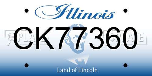 CK77360 Illinois License Plate
