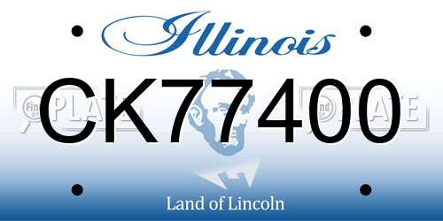CK77400 Illinois License Plate