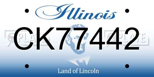 CK77442 Illinois License Plate