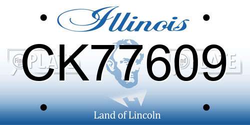 CK77609 Illinois License Plate