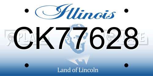 CK77628 Illinois License Plate