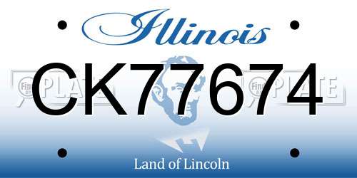 CK77674 Illinois License Plate