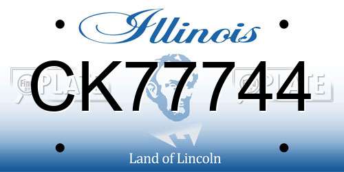 CK77744 Illinois License Plate