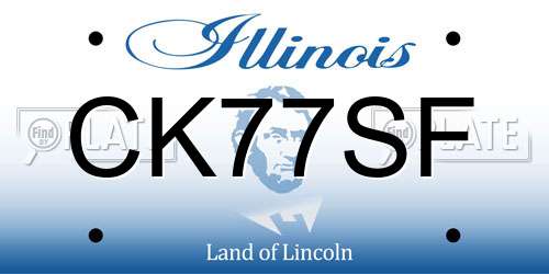 CK77SF Illinois License Plate