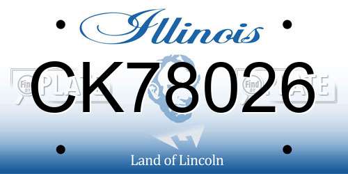 CK78026 Illinois License Plate