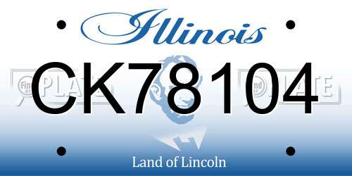 CK78104 Illinois License Plate
