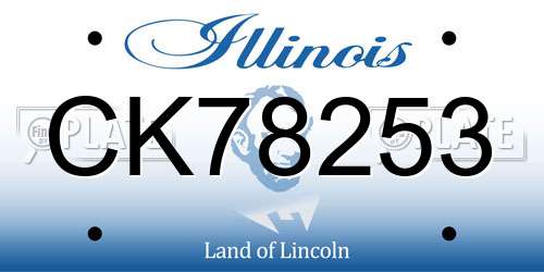 CK78253 Illinois License Plate