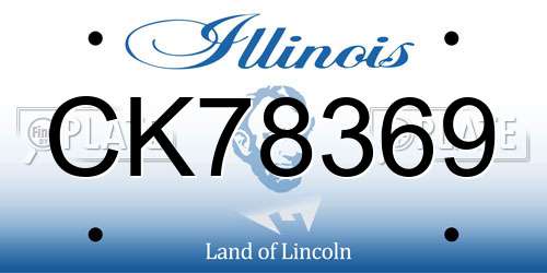 CK78369 Illinois License Plate