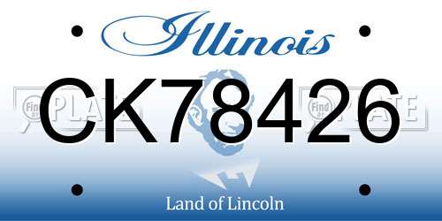 CK78426 Illinois License Plate