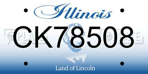 CK78508 Illinois License Plate