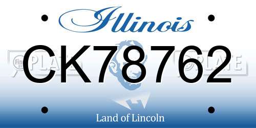 CK78762 Illinois License Plate